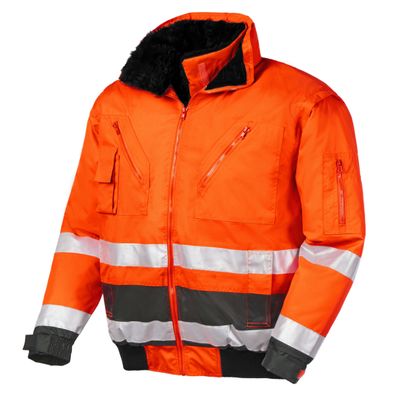 teXXor Warn-Wetterschutz-Pilotenjacke Vancouver Leuchtorange/Grau