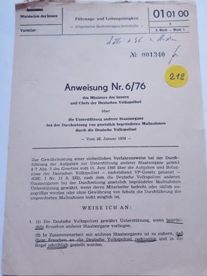 DDR MdI Anweisung Nr.6/76