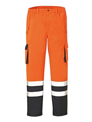 4PROTECT Warn-Wetterschutzhose Baltimore Leuchtorange/Navy