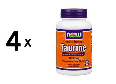 4 x Now Foods Taurine 1000mg (100)