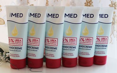 6x100ml Ream MED Handcreme intensiv Feuchtigkeitspflege 5% Urea Sheabutter Olive