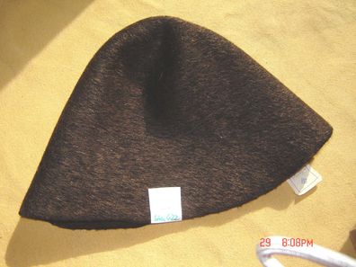 Hutstumpen Wolle Stumpen schwarz mit Mohair kupfer 140 gr Ü46cm Rd74cm Stu622