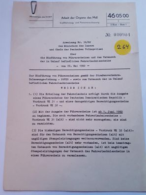 DDR MdI Anweisung Nr.56/82