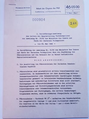 DDR MdI 2. Durchführungsanweisung zur Anweisung Nr.56/82