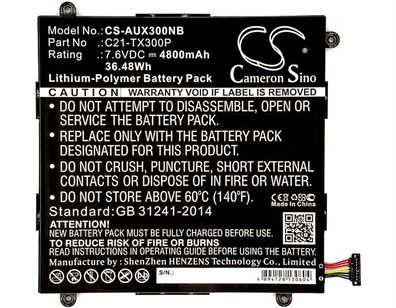 Ersatzakku - CS-AUX300NB - Asus C21-TX300P / Transformer Book TX300CA - 7,6 Volt