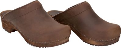 Sanita Damen Offener Clog Wood-Chrissy Open Antique Brown