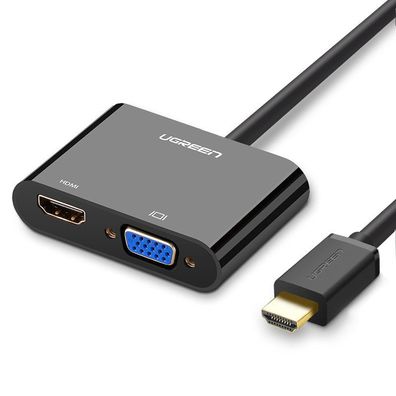 Ugreen mini HDMI (stecker) - VGA (buchse) / HDMI (buchse) + mini klinke 3,5mm