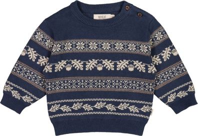 Wheat Kinder Strickpullover Jacquard Pullover Julius Sea Storm