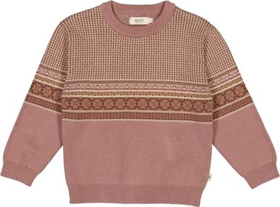 Wheat Kinder Strickpullover Jacquard Pullover Elias Powder Brown