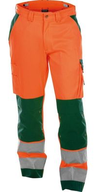 Dassy Warnschutzhose mit Kniepolstertaschen Buffalo PESCO70 Neonorange/Flaschengrün