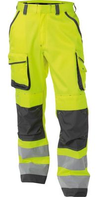 Dassy Warnschutzhose mit Kniepolstertaschen Chicago PESCO74 Neongelb/Zementgrau