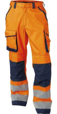 Dassy Warnschutzhose mit Kniepolstertaschen Chicago PESCO74 Neonorange/Dunkelblau