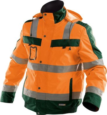 Dassy Warnschutz Winterjacke Lima PES70 Neonorange/Flaschengrün