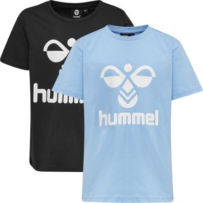 Hummel Kinder Tres T-Shirt S/S 2-Pack Black Iris/Airy Blue