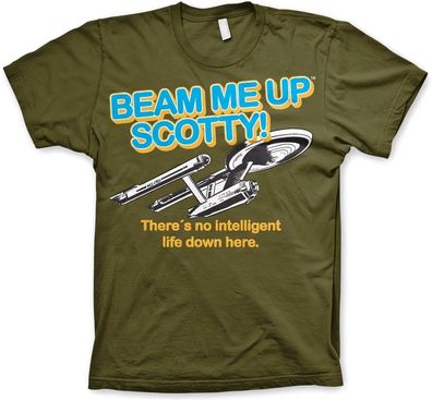 Star Trek Beam Me Up Scotty T-Shirt Olive