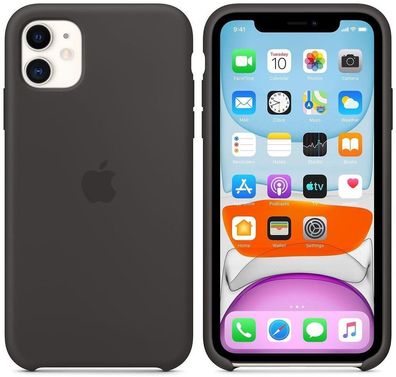 Original Apple iPhone 11 Silikon Case MWVU2ZM/A Hülle Schutzhülle Schwarz