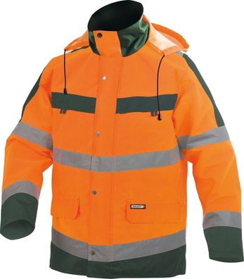 Dassy Warnschutz Regen-Parka Atlantis PES70 Neonorange/Flaschengrün