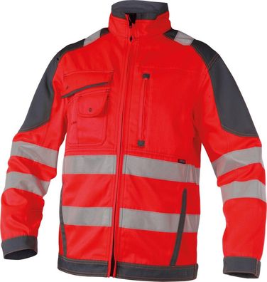 Dassy Warnschutz Arbeitsjacke Orlando PESCO74 Neonrot/Zementgrau