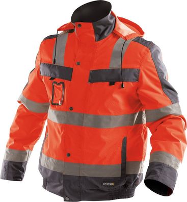 Dassy Warnschutz Winterjacke Lima PES70 Neonrot/Zementgrau