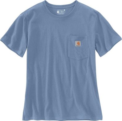 Carhartt Damen Workw Pocket S/S T-Shirt Skystone