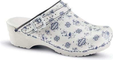 Sanita Damen Offener Clog Porcelain Blue