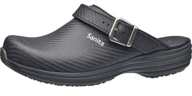 Sanita Damen Offener Clog Wave-Carbon Open Black/Black