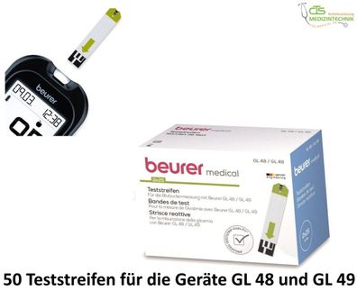 Beurer Teststreifen GL 48 49 50 Stück (2x25) MHD 08-2025 BZ Stick Teste Streifen