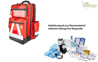 Notfallrucksack Rucksack Plane PRO inklusive Füllung First Responder gefüllt Rot