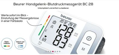 Blutdruckmessgerät BEURER BC 28 Handgelenk klein präzise Blutdruck-Messung NEU