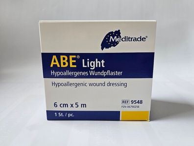 Wundpflaster ABE Light Hypoallergen 6cm x 5 m Rollenpflaster Wundschnellverband