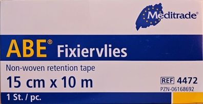 Meditrade ABE® Fixiervlies 15 cm x 10 m Verband Wundverband Rolle selbstklebend