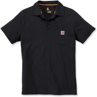 Carhartt Herren Polo Force Cotton Delmont Pocket Polo Black