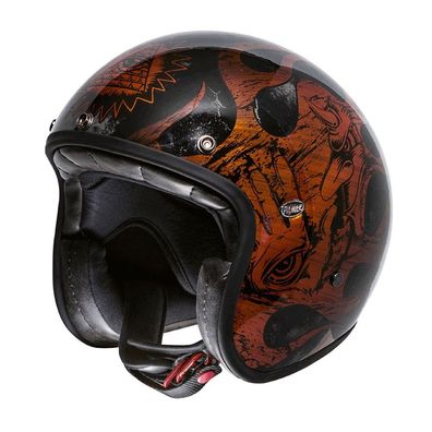 Premier Motorrad Helm Le Petit Jethelme Bd Orange Chromed Orange