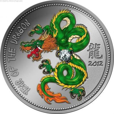 Kamerun 1000 Francs Silbermünze Jahr des Drache 2012