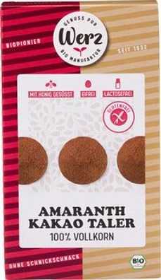 Naturkornmühle Werz 6x Amaranth Kakao Taler, 4-Korn Vollkornkekse, glutenfrei 125g