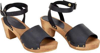 Sanita Clogs Damen Sandalen Wood-Yara Square Flex Sandal Black