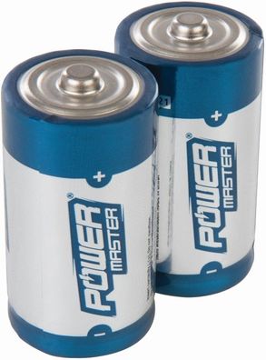 Powermaster Batterien Super-Alkali-Batterien, Typ C, LR14, Doppelpckg. Doppelpckg