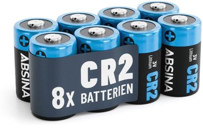8x Absina CR2 Lithium Batterie 3V 800mAh (8er Blister)