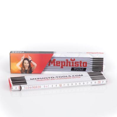 Mephisto Gliedermaßstab / Zollstock / Meterstab / Messwerkzeug 3 Meter Länge