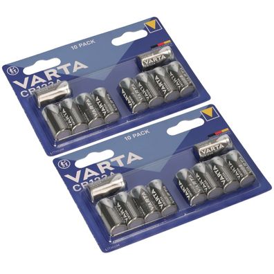 20x CR123A Varta Batterie Lithium 3V Photo Blister