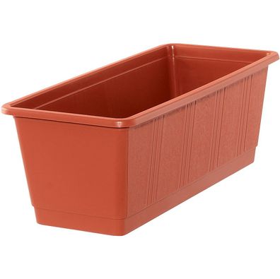 Geli Balkonkasten Standard Terracotta mit Holzstruktur 40 cm - Kunststoff