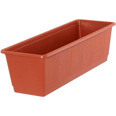 Geli Balkonkasten Standard Terracotta mit Holzstruktur 50 cm - Kunststoff