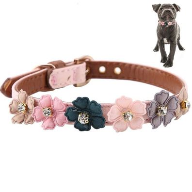 Pssopp Hundehalsband Fashion Flower Dekor Halsband Einstellbare Daisy Blumen