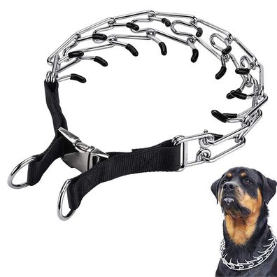 Hundehalsband-Trainingshalsband, verstellbare Edelstahlglieder mit Komfortgummispitze