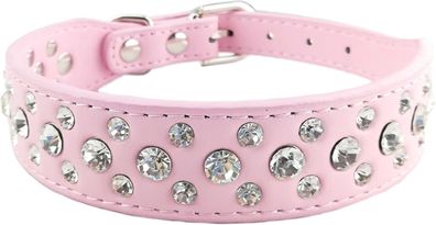 Kristall Hundehalsband, Bling PU Leder Strass Hundehalsband, Diamant verstellbares Ha