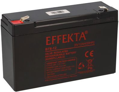 Effekta BT 6-12 Blei-Vlies Akku AGM VRLA 6V 12Ah