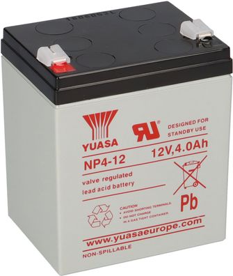 Yuasa Blei-Akku NP4-12 Pb 12V / 4Ah Faston 4,8