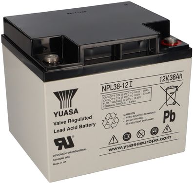 Yuasa Blei-Akku NPL38-12I Pb 12V / 38Ah 10-12 Jahresbatterie, M5 Innen