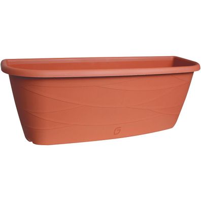 Geli Blumenkasten MAYA Terracotta 50 cm mit Bewässerung & Haltern - Kunststoff