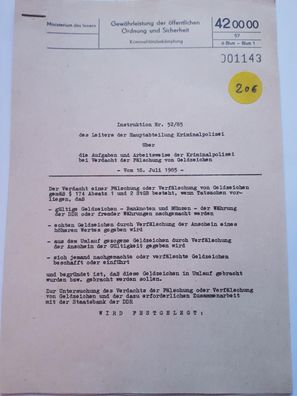 DDR MdI Instruktion Nr.52/85